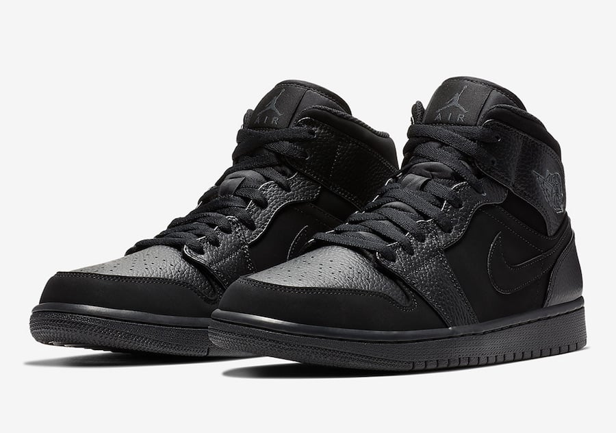 Air Jordan 1 Mid Triple Black 554724-064