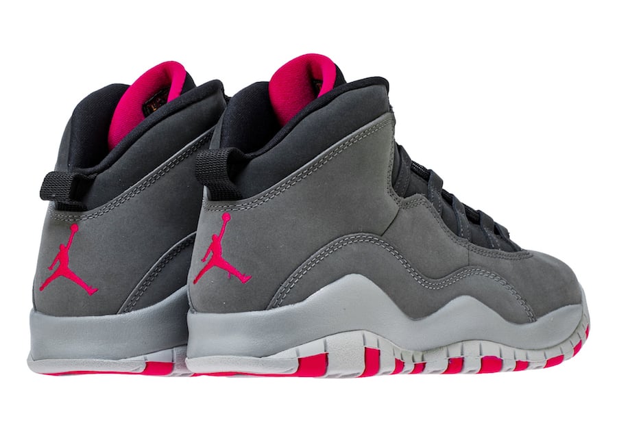 grey and pink jordan 10