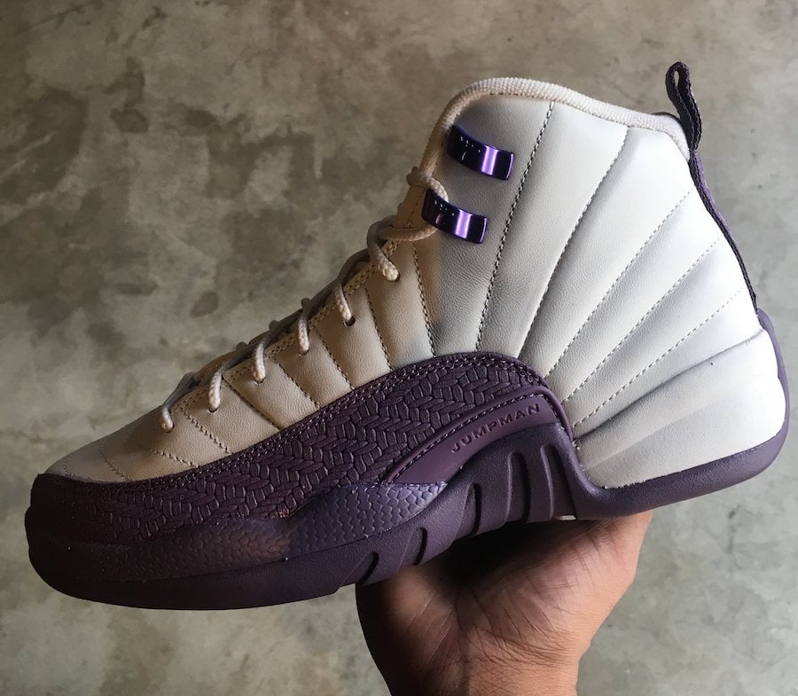 purple and cream jordans