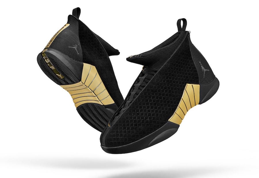 air jordan 15 black and gold