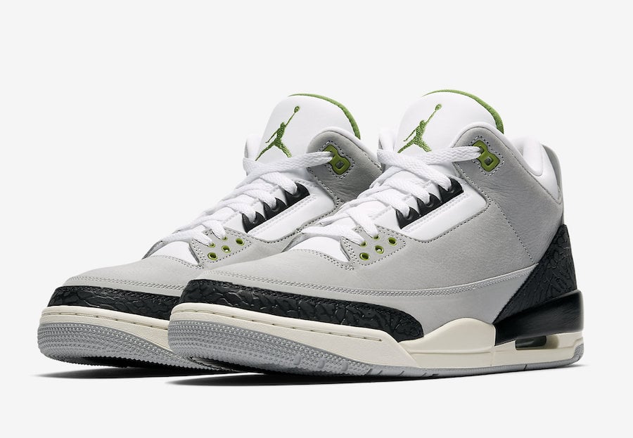 jordan 3 green and white