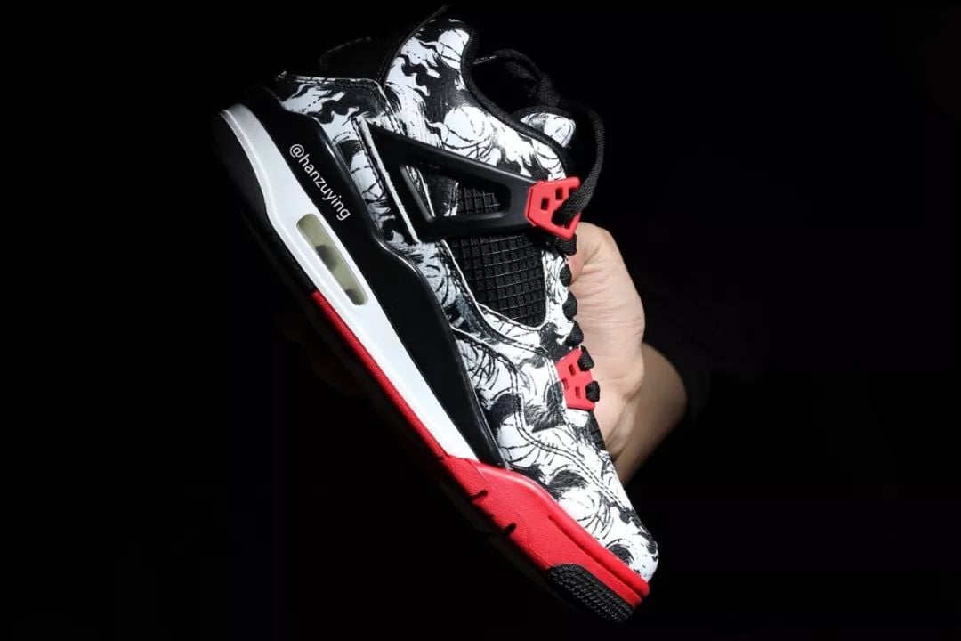 Air Jordan 4 Print White Black Red BV7451-003