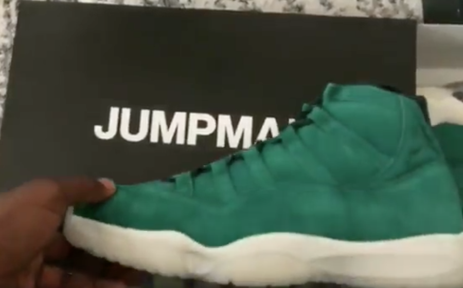 suede green jordans