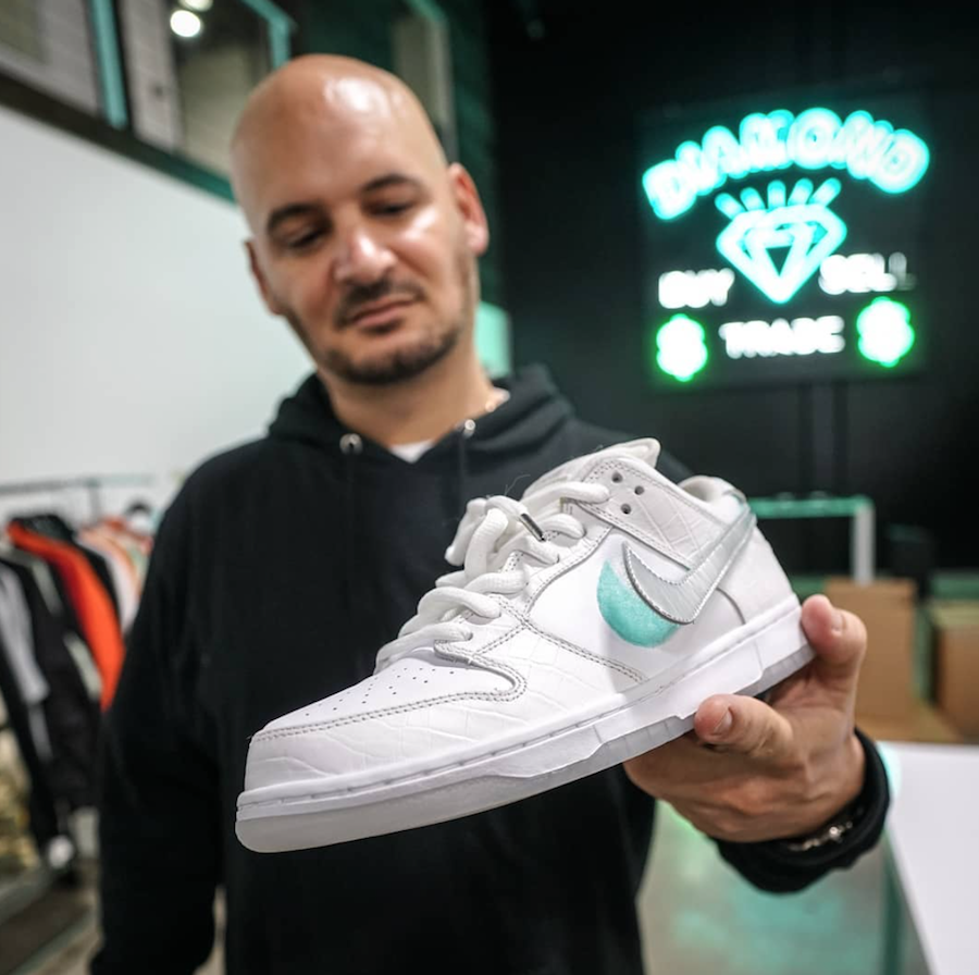 Diamond Supply Co Nike SB Dunk Low Tiffany 2018 White