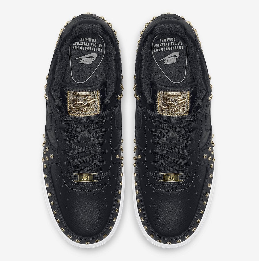 Nike Air Force 1 Low Stars Black Gold AR0639-001 Release Date