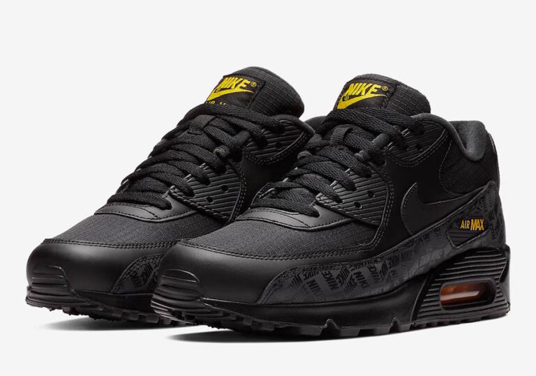 mens nike air max 90 black and yellow