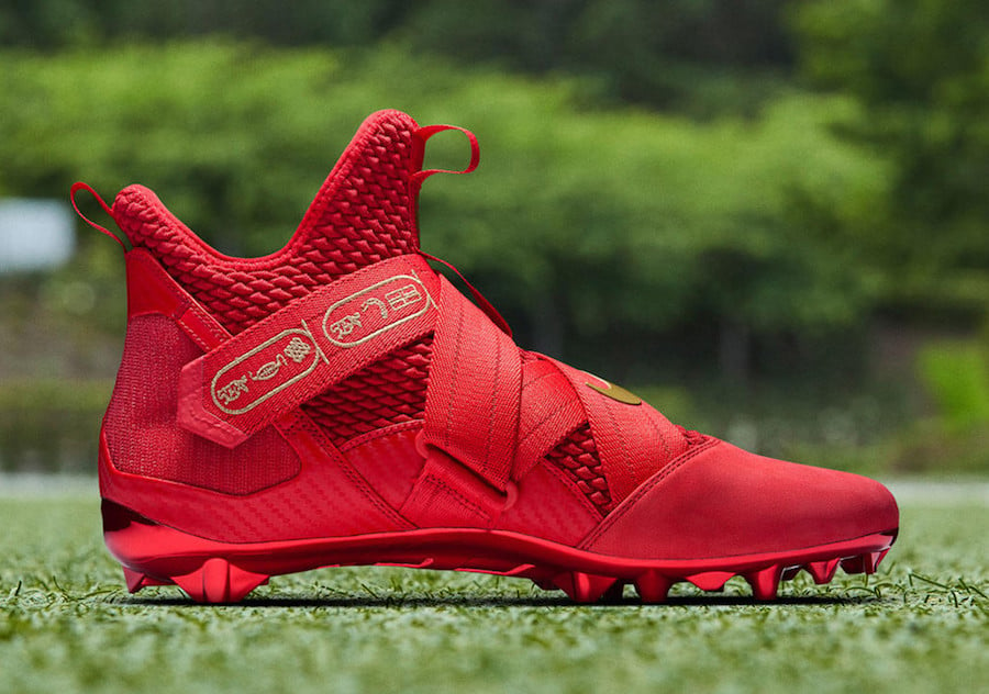 Nike LeBron Soldier 12 Cleat OBJ Red PE