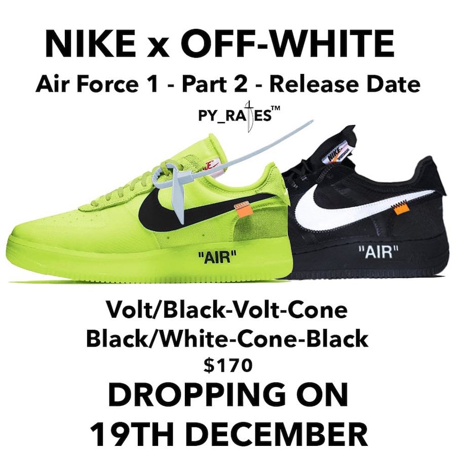 nike off white x nike air force 1 black & volt