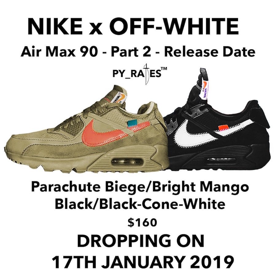 Off-White Nike Air Max 90 Desert Ore AA7293-200 Release Date