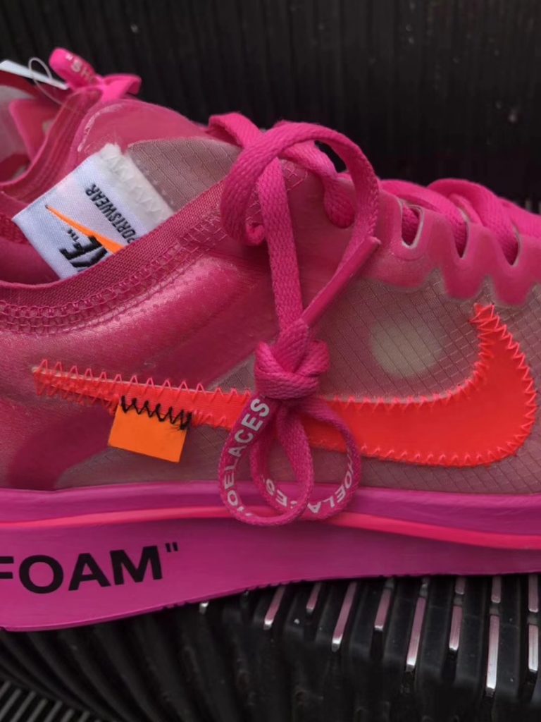 nike off white zoom fly pink
