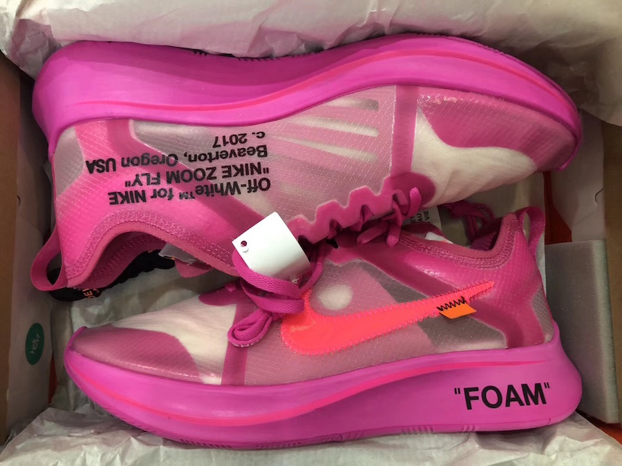 nike off white pink shoes