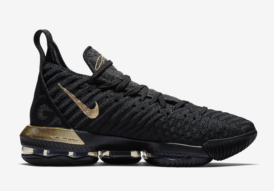 black and gold lebrons 16