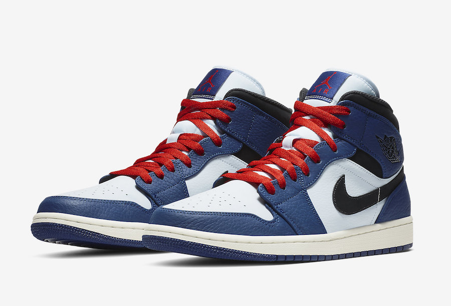 air jordan 1 mid blue red white