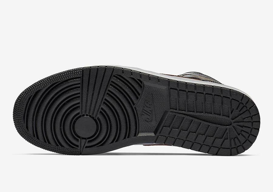 Air Jordan 1 Mid Patent Leather Black Gold 852542-007