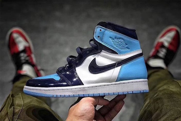 air jordan retro high og unc patent