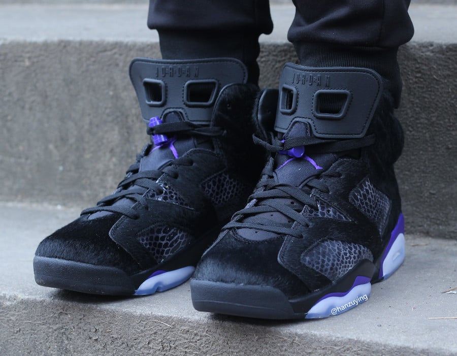 retro 6 black pony hair