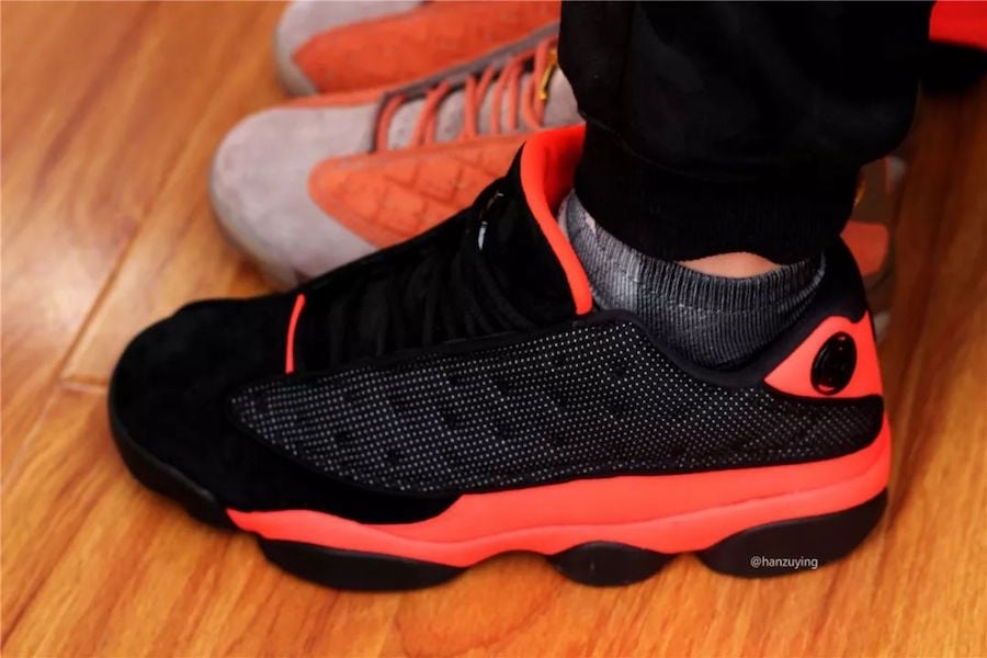How the Clot x Air Jordan 13 Low ‘Black Infrared’ Looks On Feet