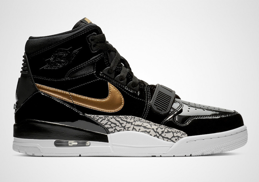 Jordan Legacy 312 Black Gold Patent Leather AV3922-007