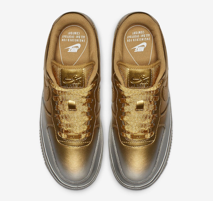 Nike Air Force 1 Low 898889-012 Silver Gold Release Date