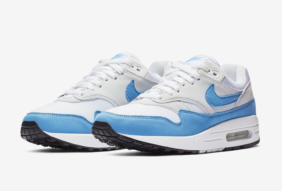 white and baby blue nike