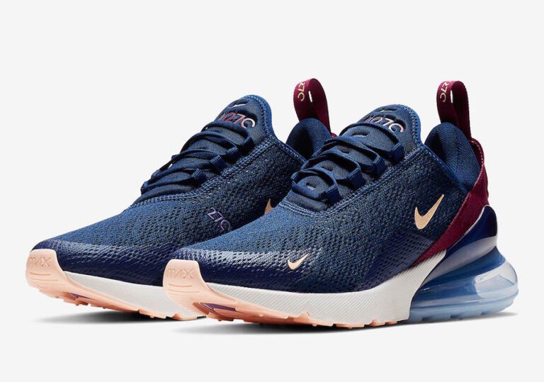 air max 270 white and navy blue