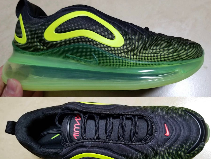 nike air max 720 neon black