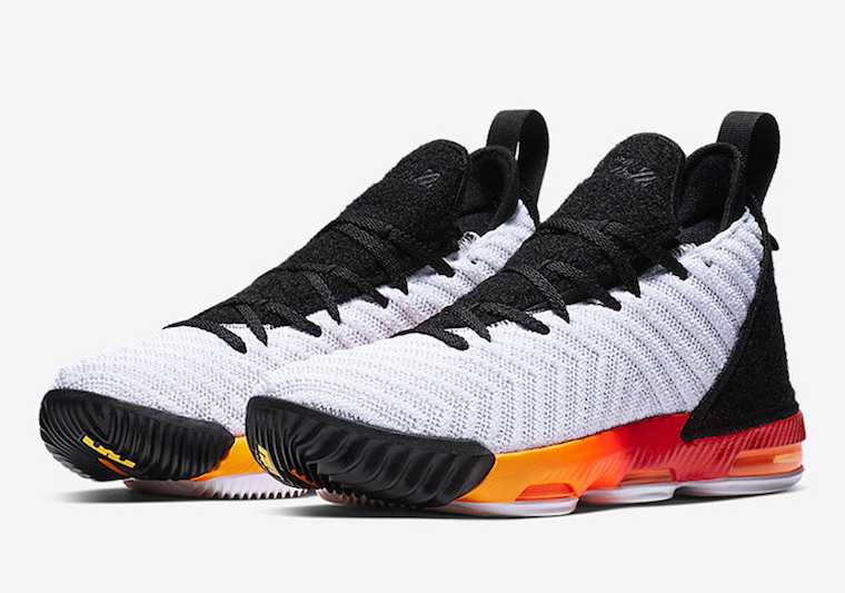 Nike LeBron 16 Kids White Red Orange Black Release Date