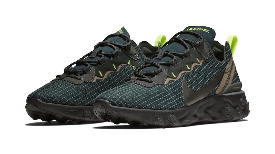 Nike React Element 55 Grid Dark Green