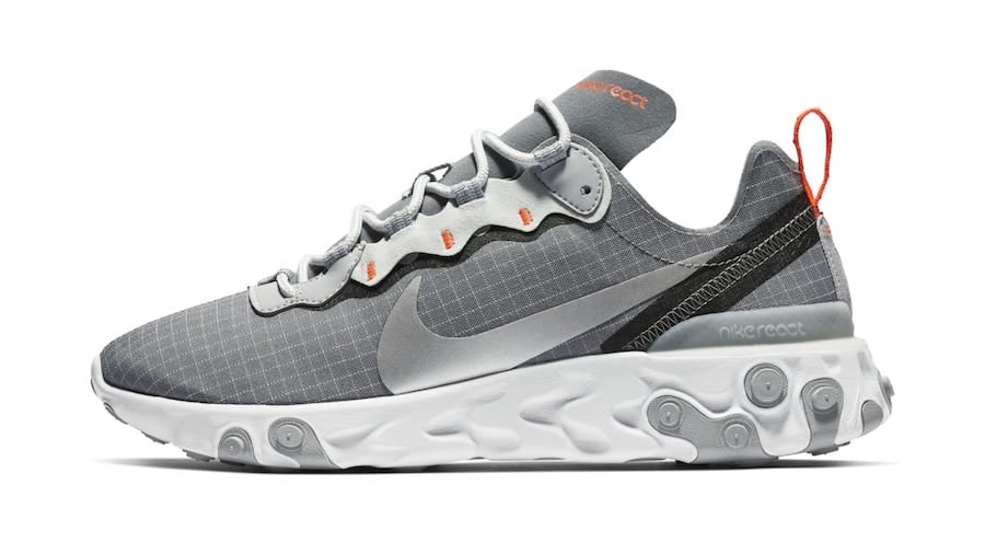 Nike React Element 55 Grid Grey Orange