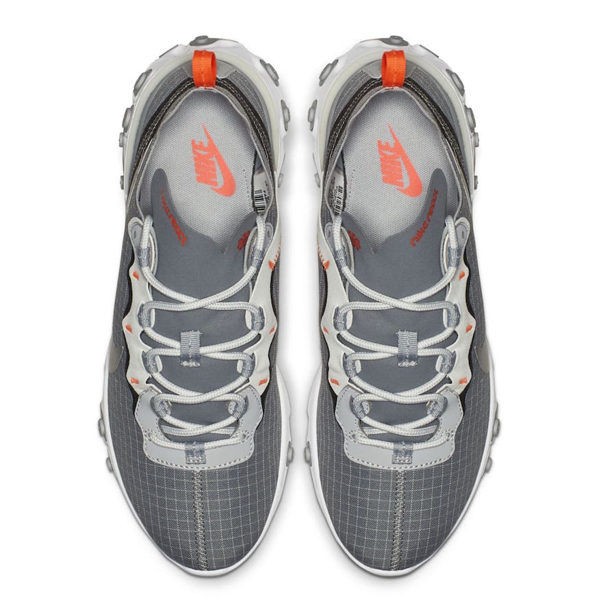 Nike React Element 55 Grid Grey Orange