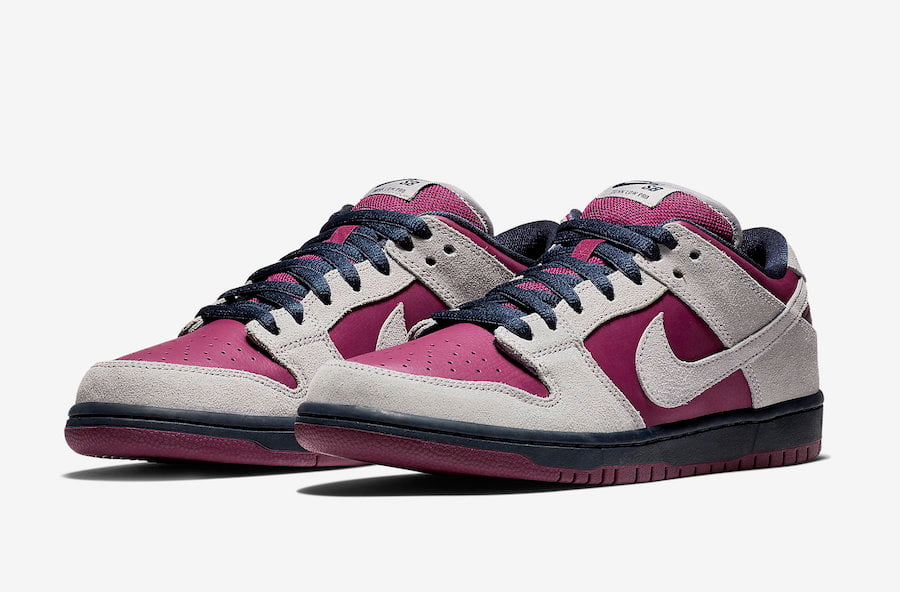 Nike SB Dunk Low in Burgundy and Grey