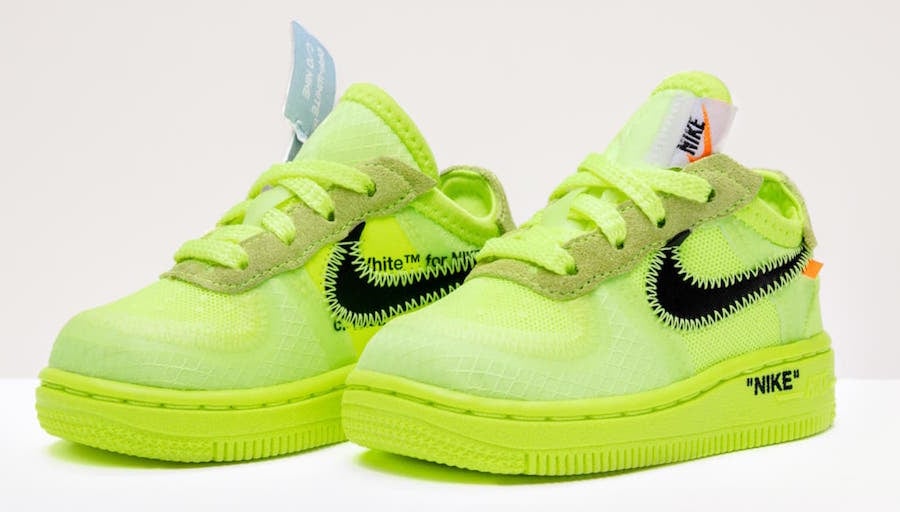 Off-White Nike Air Force 1 Kids Sizing Volt Release Date