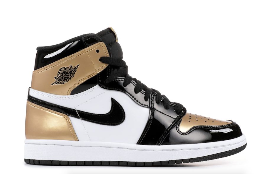 jordans white black and gold