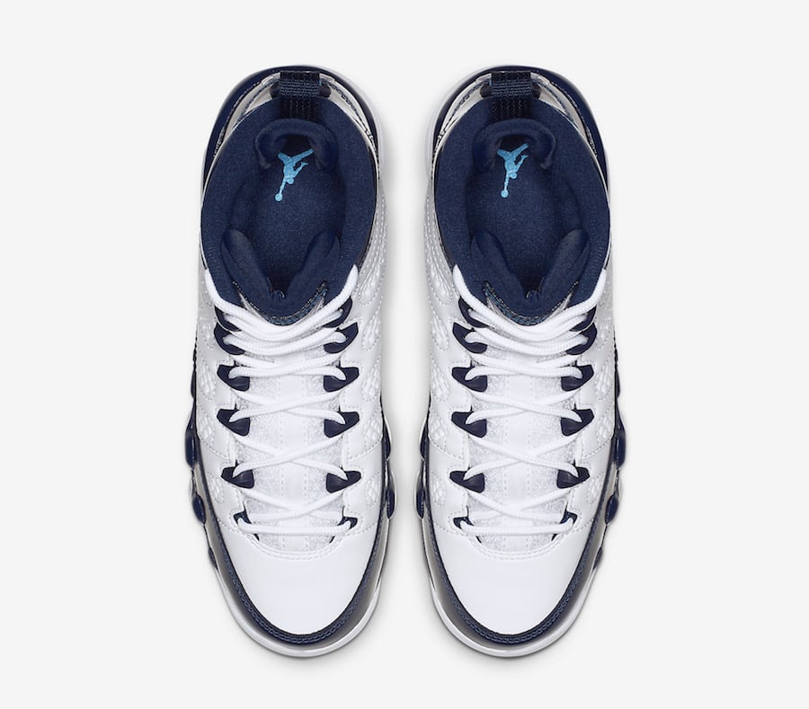 jordan 9 navy blue and white