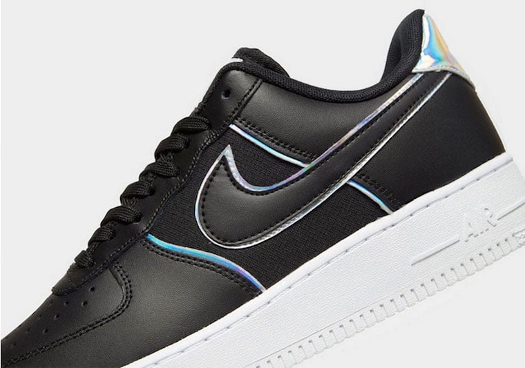 black iridescent air force ones