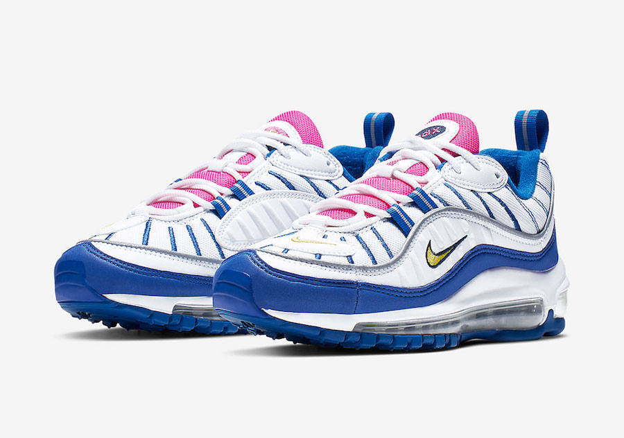 pink and blue nike air