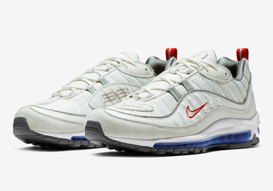 Nike Air Max 98 in Summit White and Metallic Silver