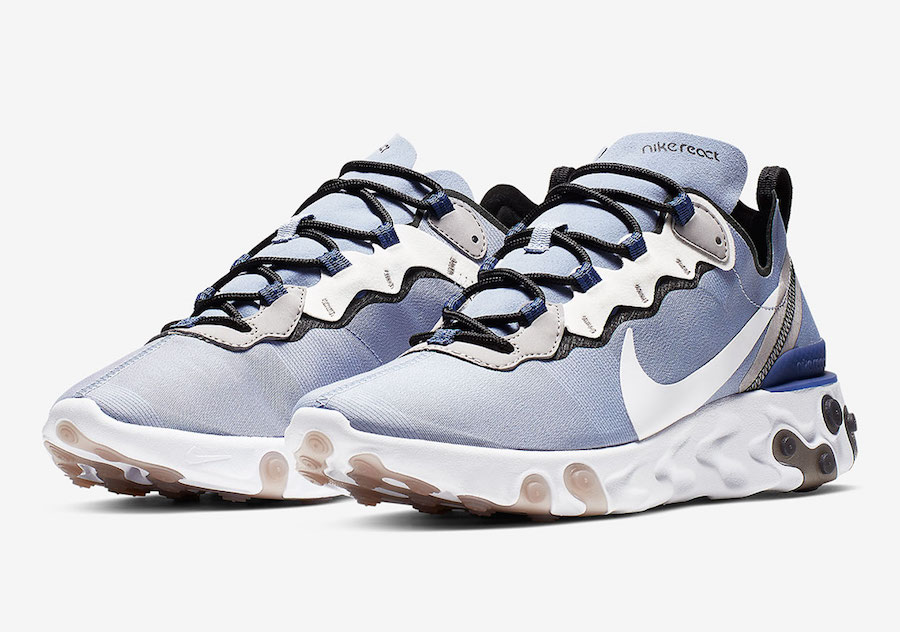 nike react element 55 blue and white