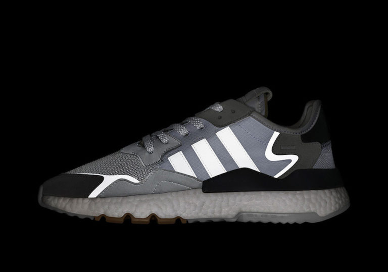 adidas nite jogger white and black