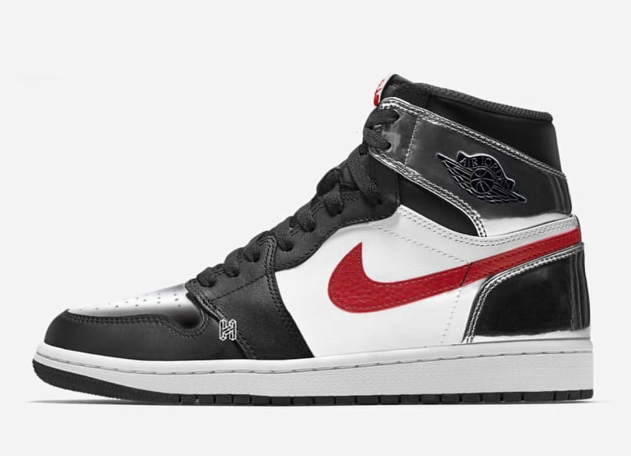 silver black and red jordan 1