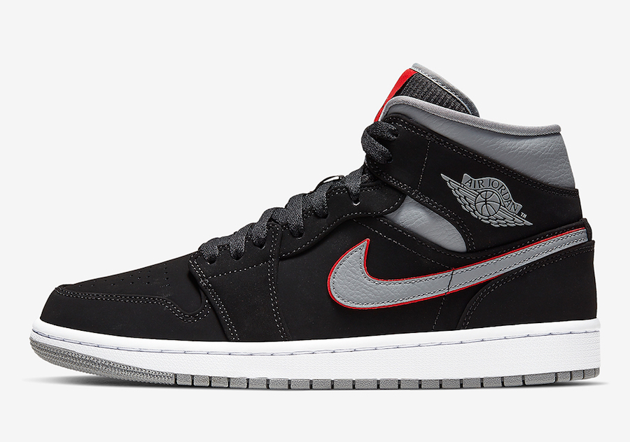 Air Jordan 1 Mid Black Grey Red 554724-060 Release Date