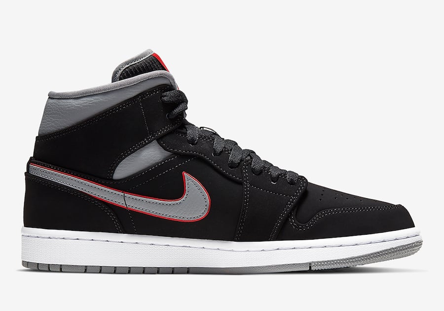 Air Jordan 1 Mid Black Grey Red 554724-060 Release Date