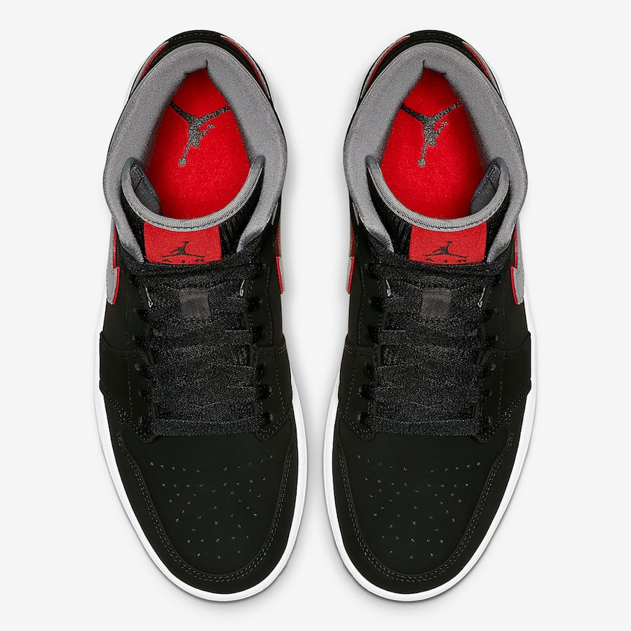 Air Jordan 1 Mid Black Grey Red 554724-060 Release Date