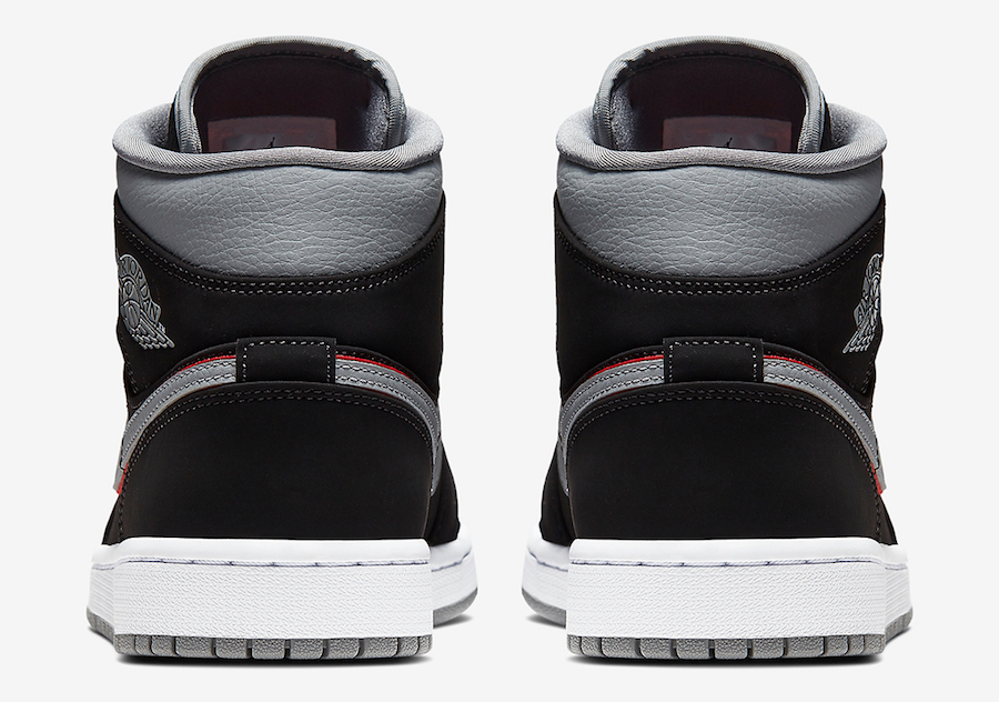 Air Jordan 1 Mid Black Grey Red 554724-060 Release Date