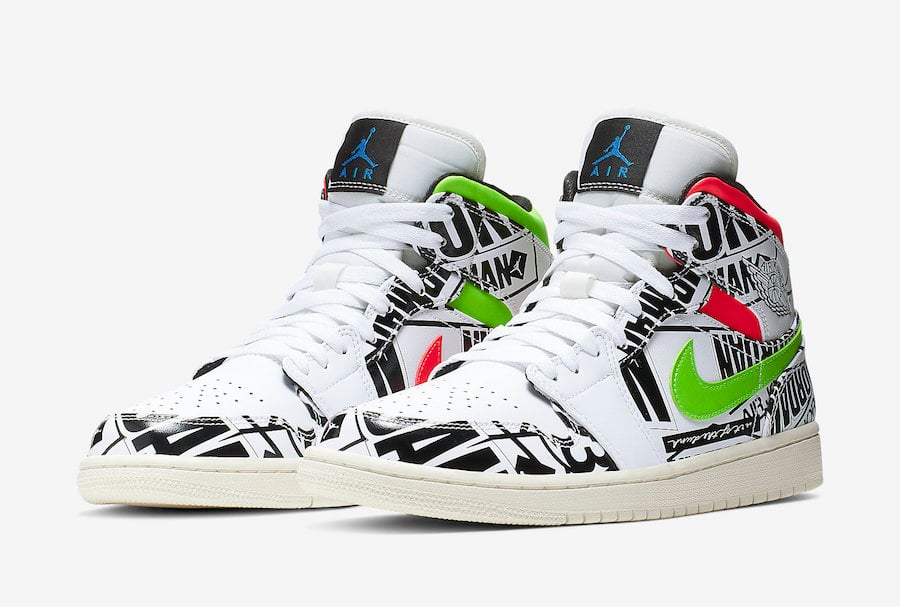 air jordan 1 mid all over logos