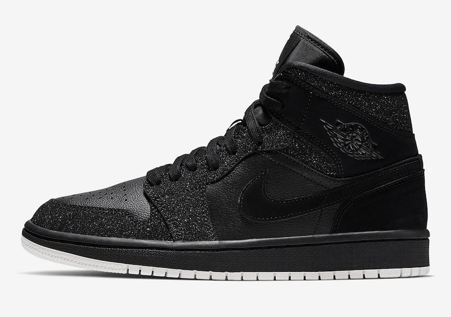 Air Jordan 1 Mid WMNS Glitter Black White BQ6472-001 Release Date