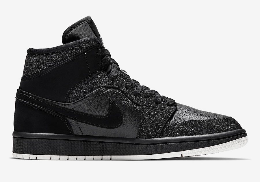 Air Jordan 1 Mid WMNS Glitter Black White BQ6472001 Release Date