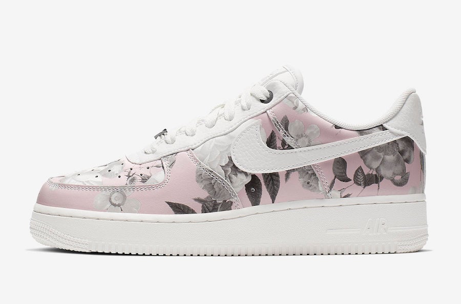 pink air force ones with flowers
