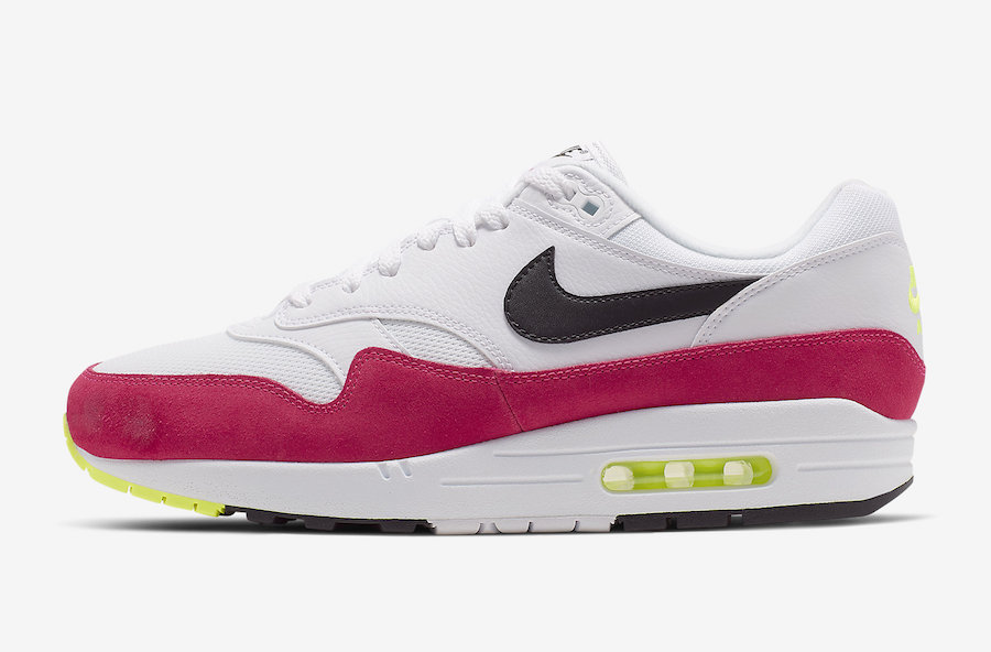 Nike Air Max 1 White Black Volt Rush Pink AH8145-111 Release Date