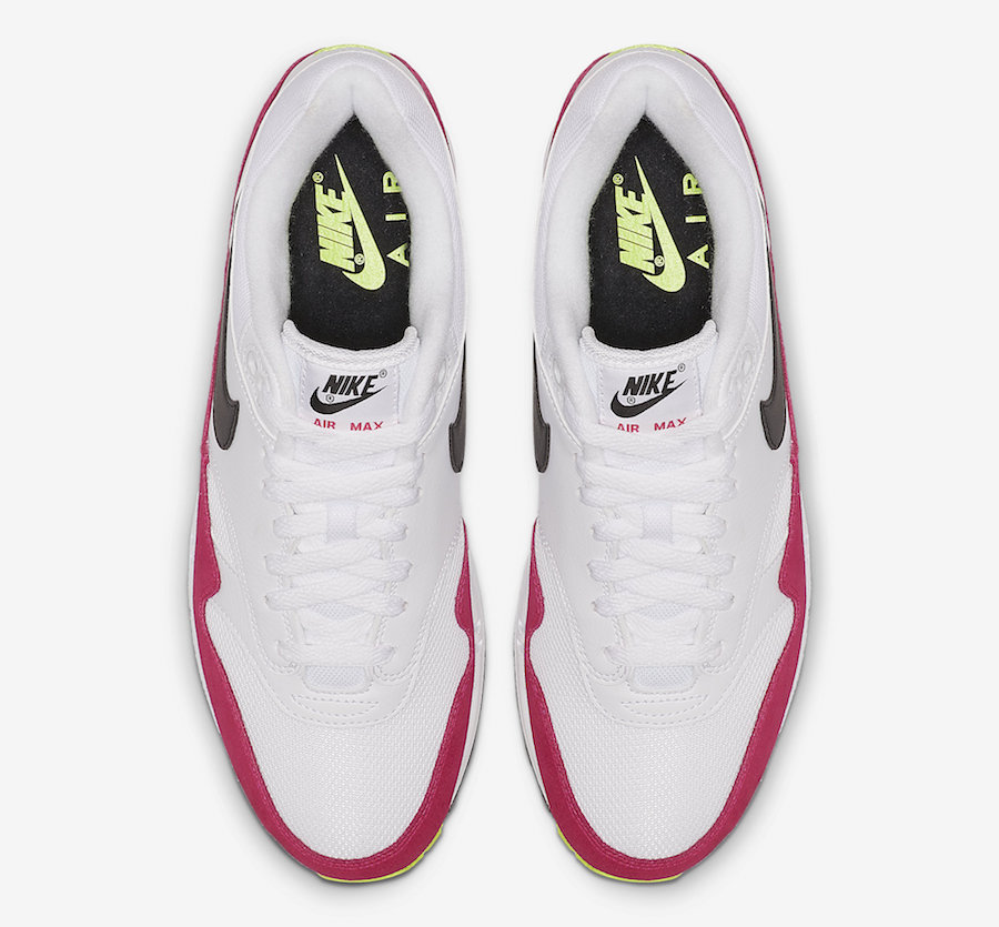 nike air max 1 white black volt rush pink